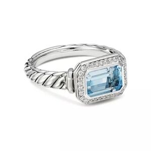 David Yurman Novella Ring - Blue Topaz & Diamond